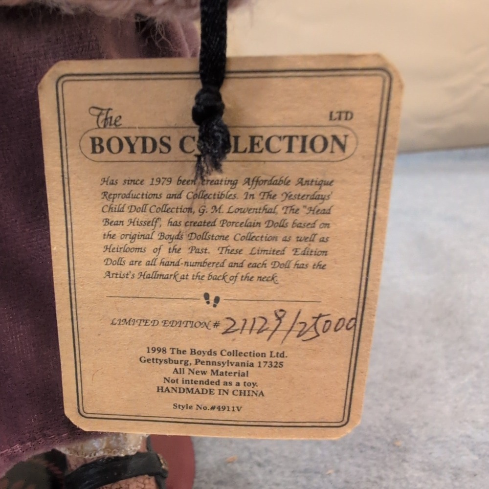 Boyds Collection Yesterdays Child Elizabeth Gary Goin Grandmas‎ 1998 Doll 4911V - Picture 3 of 8